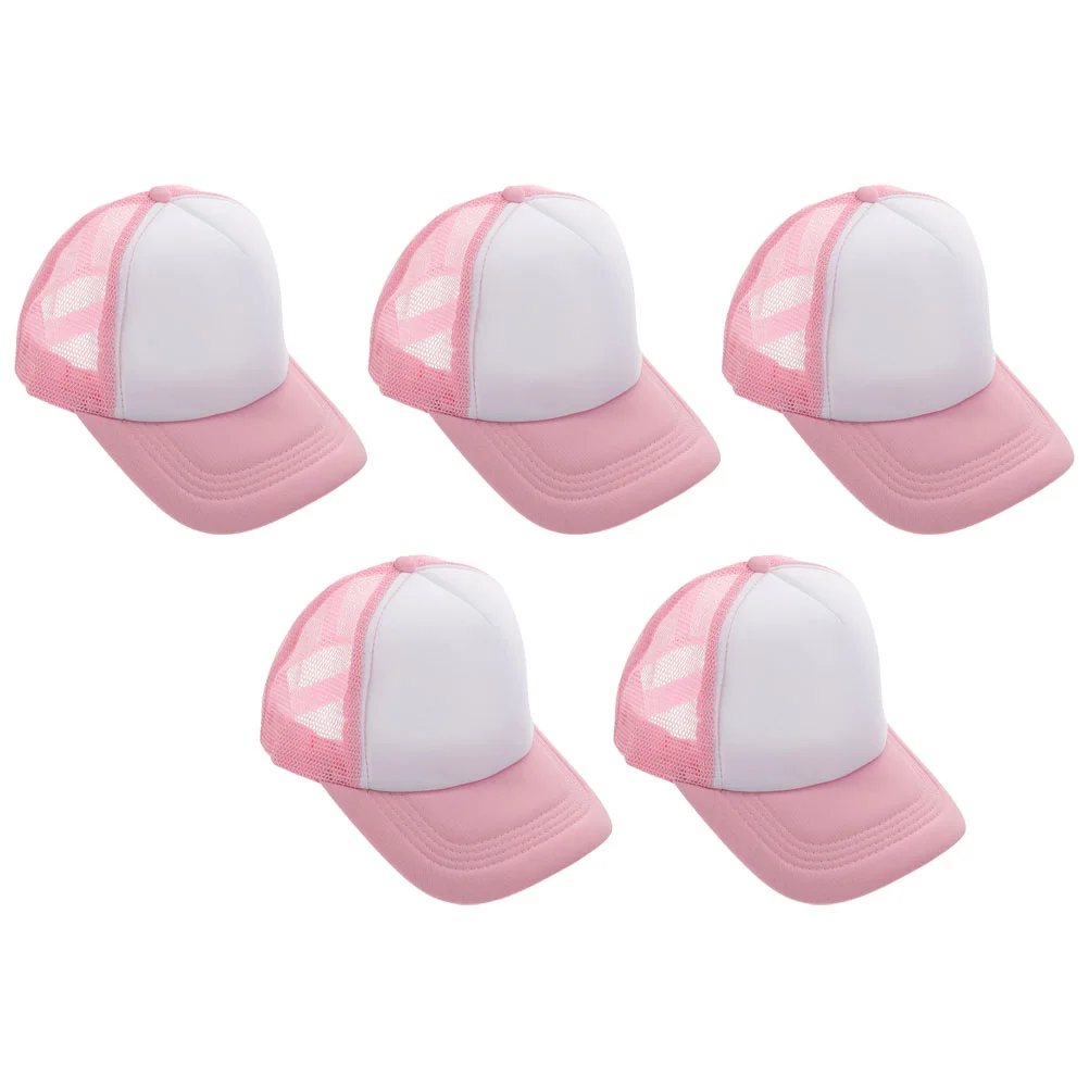 

5 Pcs Sublimated Baseball Cap Blank Mesh Hat DIY Caps Heat Transfer Hats Has Sublimation Bulk