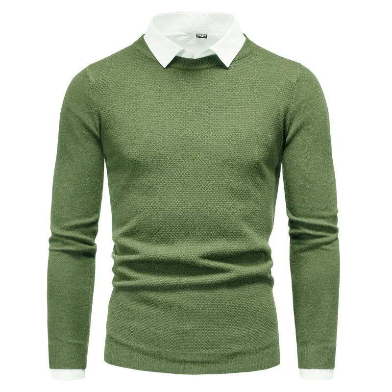 

Fashion Men's Sweater for Winter O Neck Casual Slim Fit Knitted Pullovers Tops Sweatershirt
