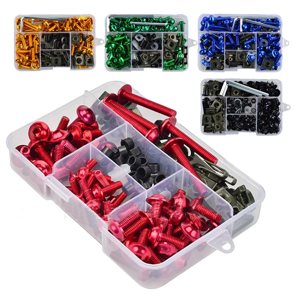 177PCS Schrauben Mutter Motorrad Legierung Verkleidung Bolzen Schraube Schrauben Kit Für Honda Kawasaki Yamaha BMW Suzuki Dirt Bike CBR600RR 900RR