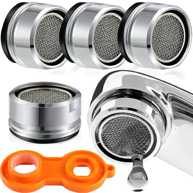 1/6pcs ทองเหลืองประหยัดน้ําห้องครัวห้องน้ําก๊อกน้ํา Aerator Bubbler FILTER TAP เปลี่ยนด้ายผสมหัวฉีดอะไหล่ 1