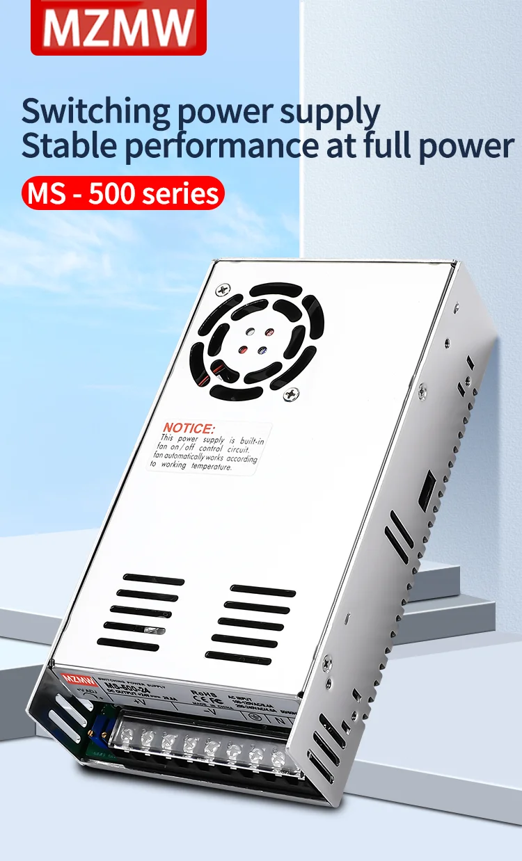 MZMW MS500 Switching Power Supply 500W 5V 12V 24V 36V 48v 60V 72V 80V 110V Adjustable Voltage Single Output MS-500-24 MS-500-48