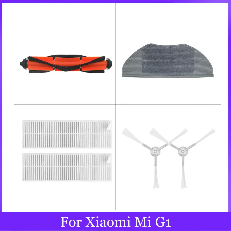 For Xiaomi Mi G1 Robot Vacuum-Mop Essential G1 Cleanner MJSTG1 / SKV4136GL Roller Side Brush Hepa Filter Mop Cloth Bumper Stripe