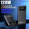 200000mAh Portable Power Bank 120W Super Fast Charging External Battery High-capacity LED Digital Display For Phone Durable 1