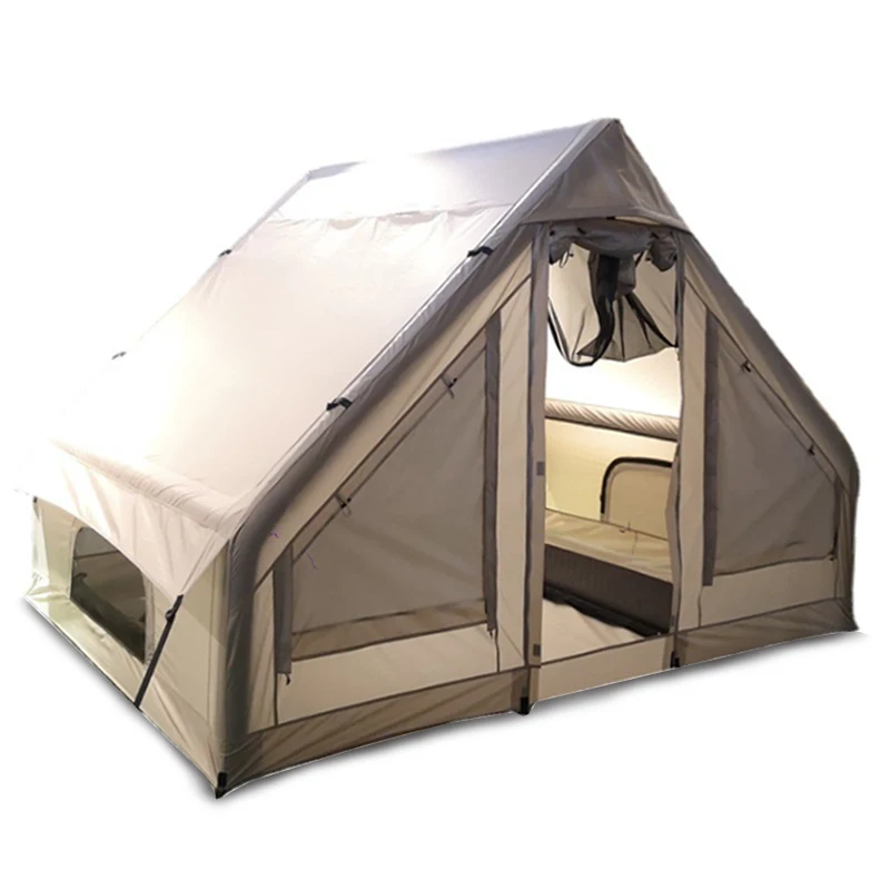 

2-4 Person Cotton Bell Tent Inflatable Camping Tent Portable Outdoor Air Tube Bell Tent Quick Setting Without Poles