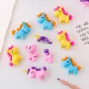 3Pcs/Lot Cute Cartoon Unicorn Eraser Kawaii 3D Pony Detachable Pencil Eraser Rubber For Kids School Student Stationery Gifts 5