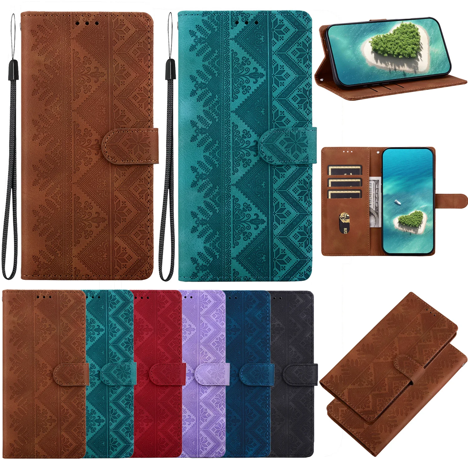 Enhanced Leather Stand Flip Wallet Case - Premium Protective Cover