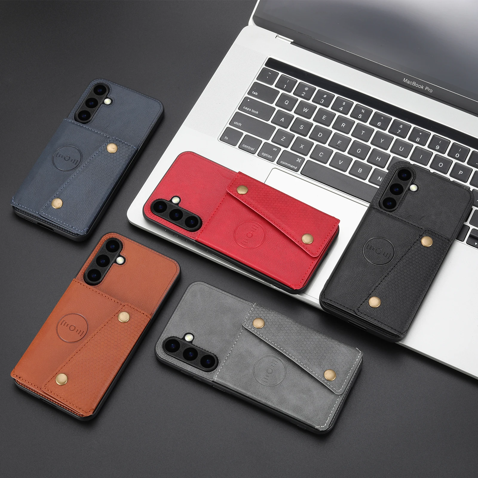 Kartenhalter Lederhülle für Samsung Galaxy S25 S26 Ultra S24 FE S23 S22 Ultra S21 S20 FE Plus 5G Brieftaschen-Handyhülle Etui Coque – Detail 1