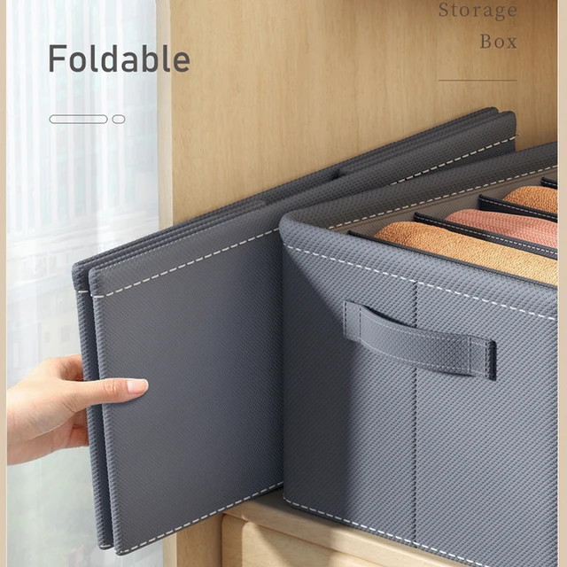 Thickened Pants Storage Box Foldable 9/7/6 Grids Organizer for Jeans Sweatshirt Shirt Wardrobe Organizers of Cabinets and Drawer 3
