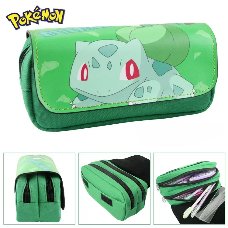 

Pokemon Pencill Case School Cartoon Pikachu Black Pen Bag School Supplies Stationery Schoolbag Birthday Party Gifts for Boys