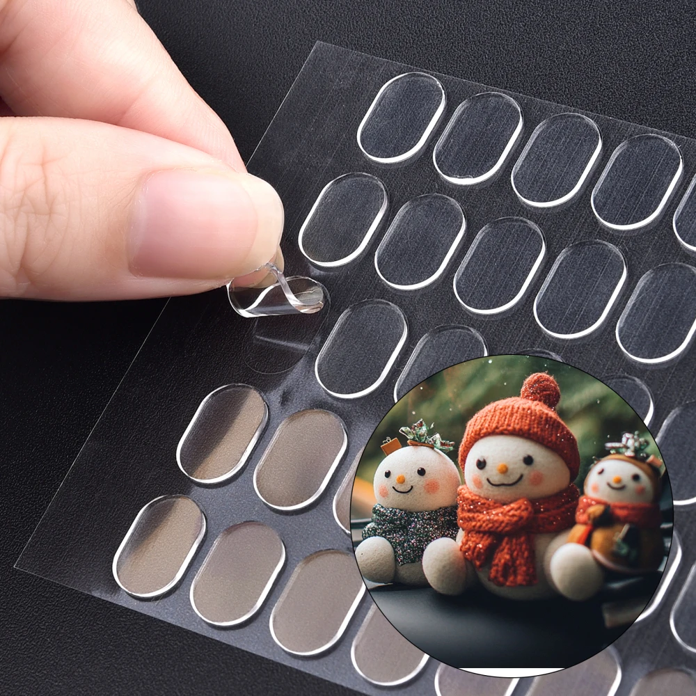 Description Picture 2 of item5 Sheets Nano Gel Mat Transparent Tape Round Traceless Removable Sticky Double-Sided Adhesive Tape For DIY For Fixed Item