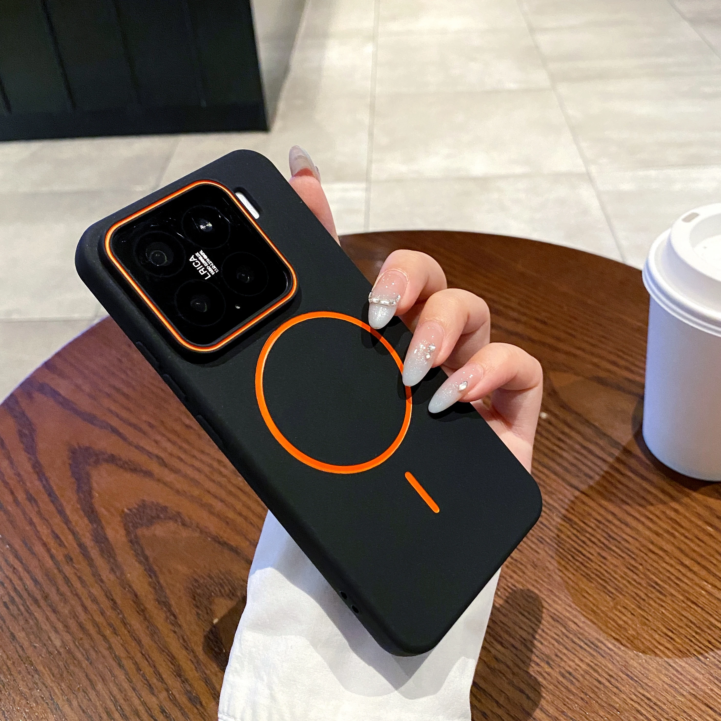 Soft TPU Frosted Magnetic Case with Wireless Charging & Shockproof Protection