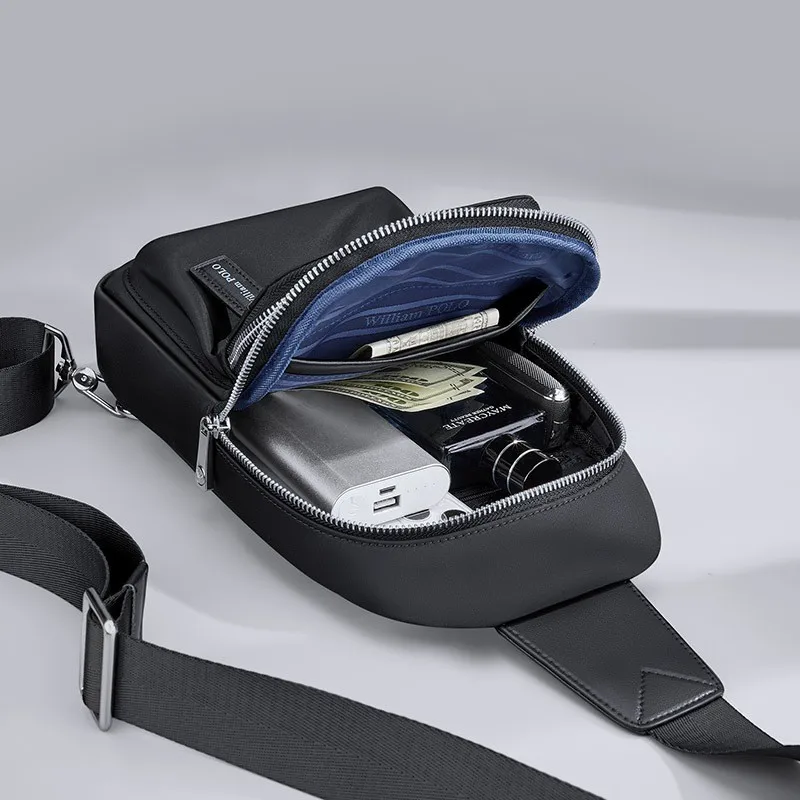 WILLIAMPOLO Luxury Brand Men Chest Bag Business  Canvas Crossbody Bag Casual Men Shoulder Bag Fashion Exercise Chest Pac