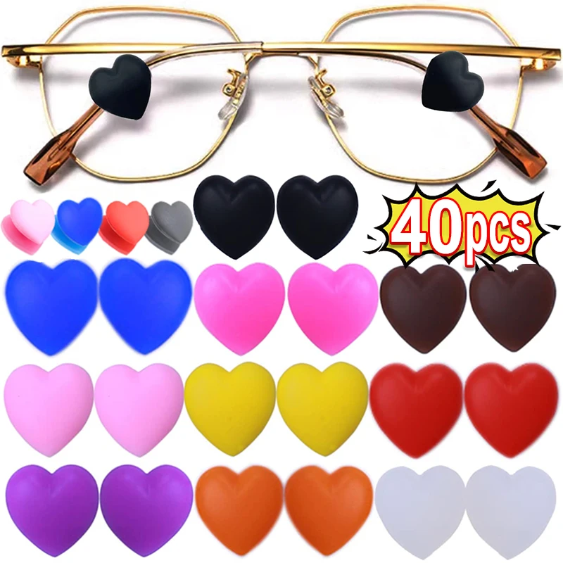 

40pcs Silicone Heart Anti Slip Ear Hook Eyeglass Eyewear Accessories Eye Glasses Grip Temple Tip Holder Spectacle Eyeglass Grip