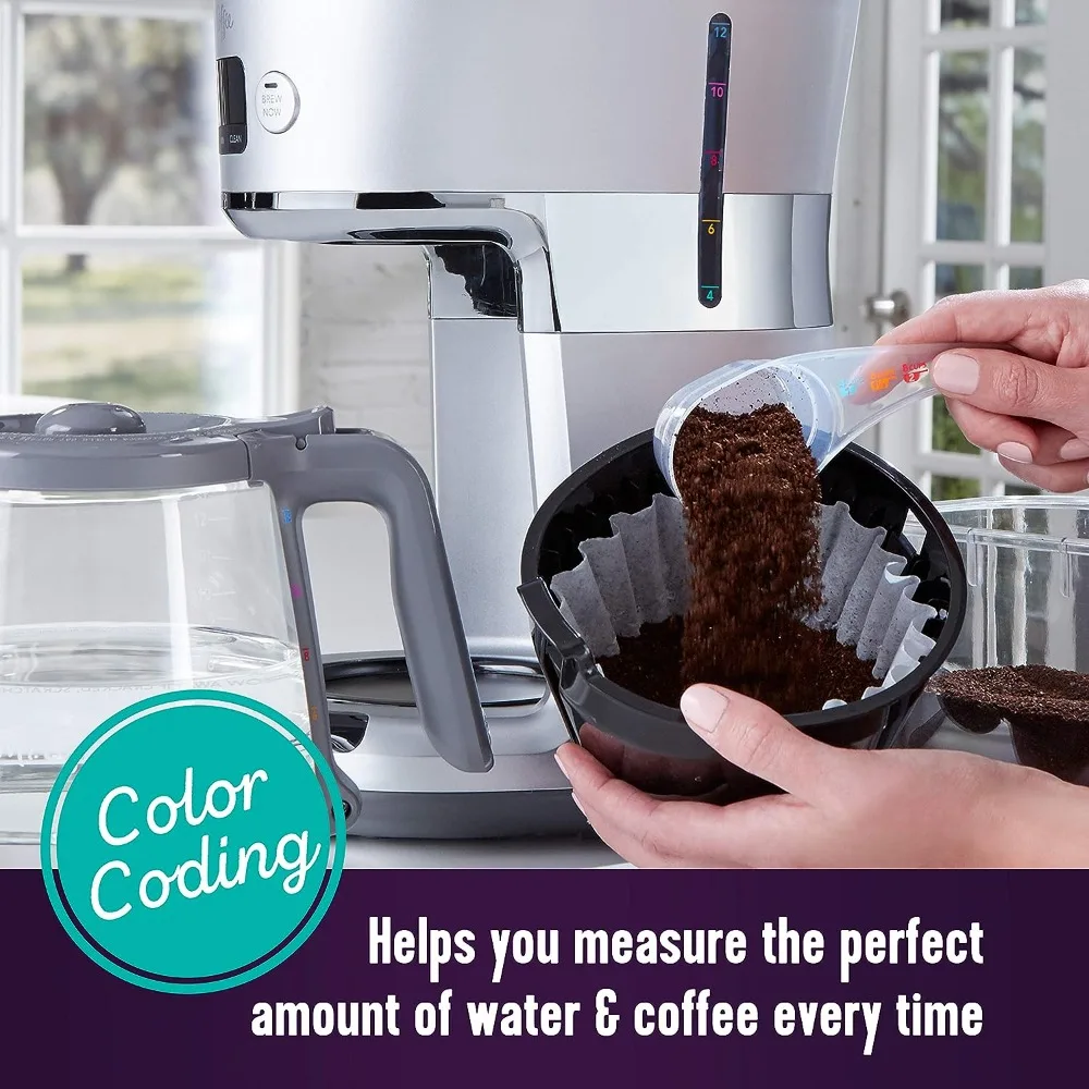 Mr. Coffee Easy Measure 12 Cup Programmable Maker with Gold Tone