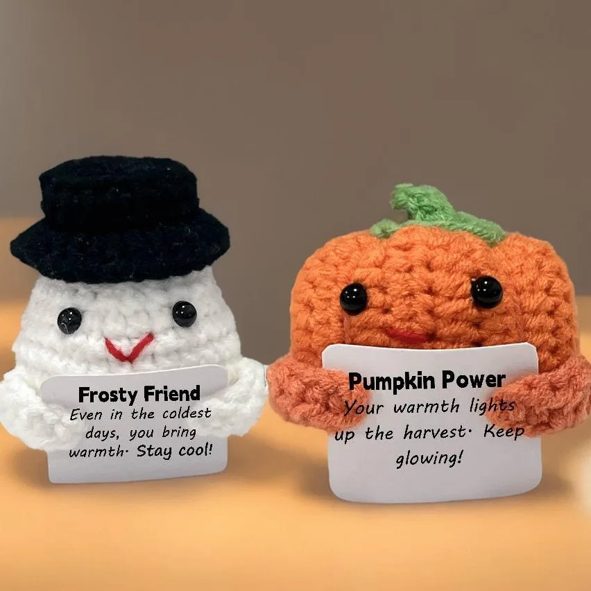 Halloween Ghost Cute Crochet Positive Energy Christmas Dolls Pocket Plush Knitted Doll Chrisrtmas Gifts Halloween Home Decor