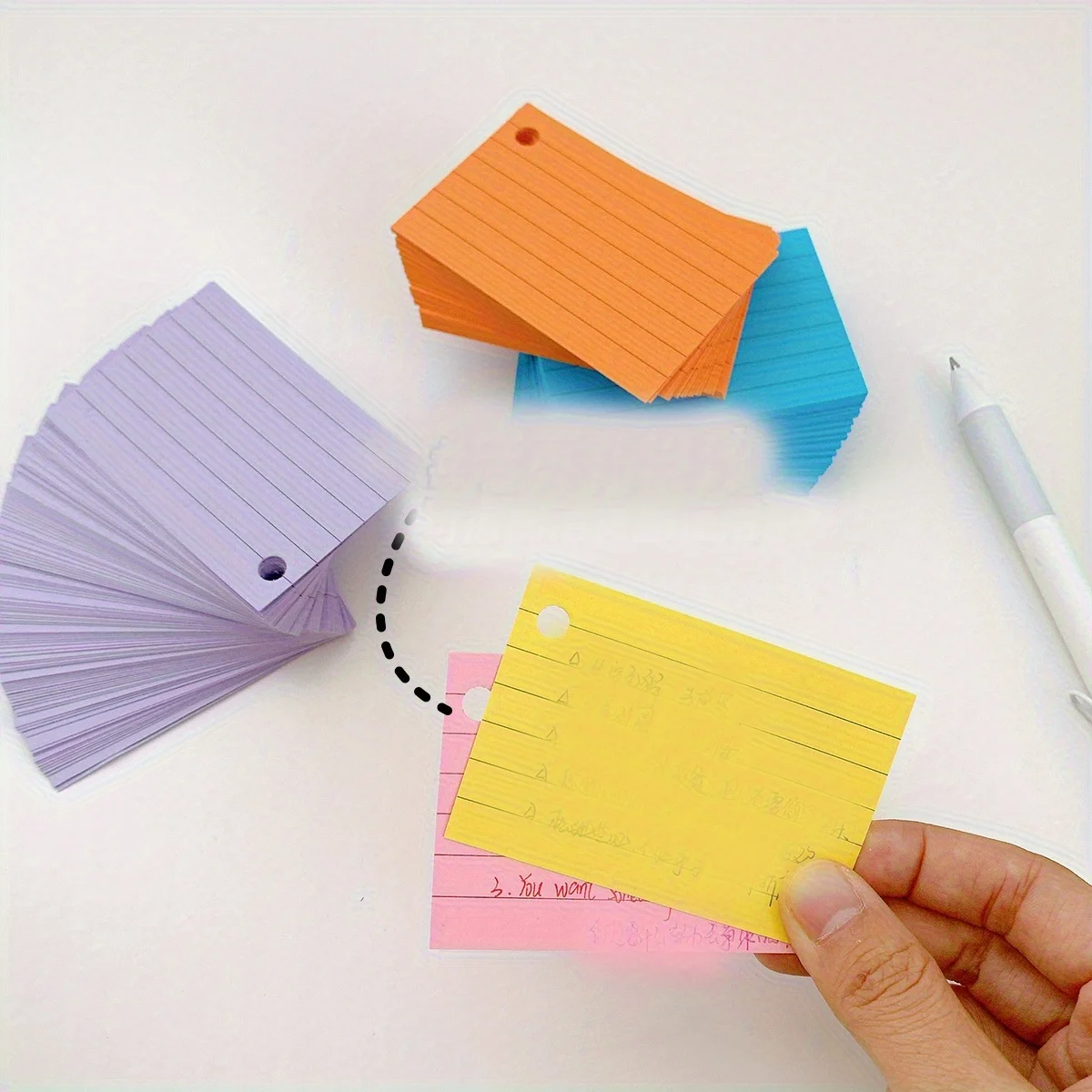 Vibrant Lined Index Cards – Ruled Flashcards for Study and Note-Taking (500 Sheets)