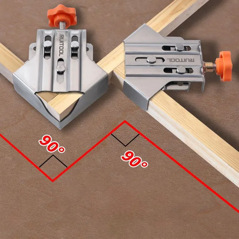 

Woodworking Right Angle Clamps Stainless Steel 90 Degree Fixing Clamps T-Shape L-Shape Clamping Fixing Tools Open-end Closed-end