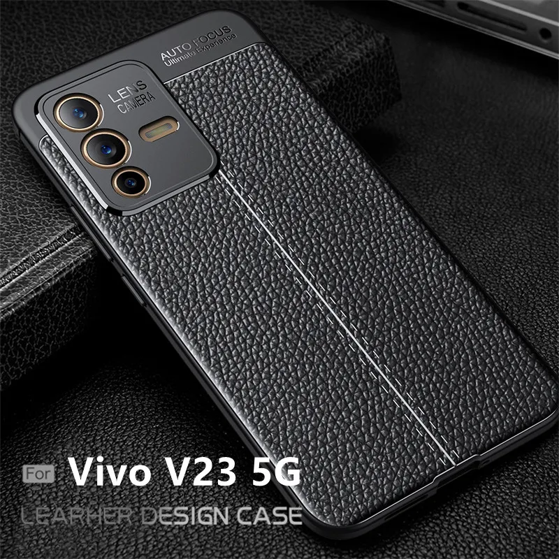 Per Cover Vivo V23 5G Custodia Per Vivo V23 5G Capas Coque Lusso Posteriore Antiurto Paraurti In Pelle Tpu Per Fundas Vivo V23 5G Cover