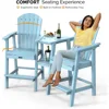 Tall Adirondack Chairs Set of 2 with Removable Double Connecting Trays,Adirondack  Bar Stools  Poly  Deck  Chair 3