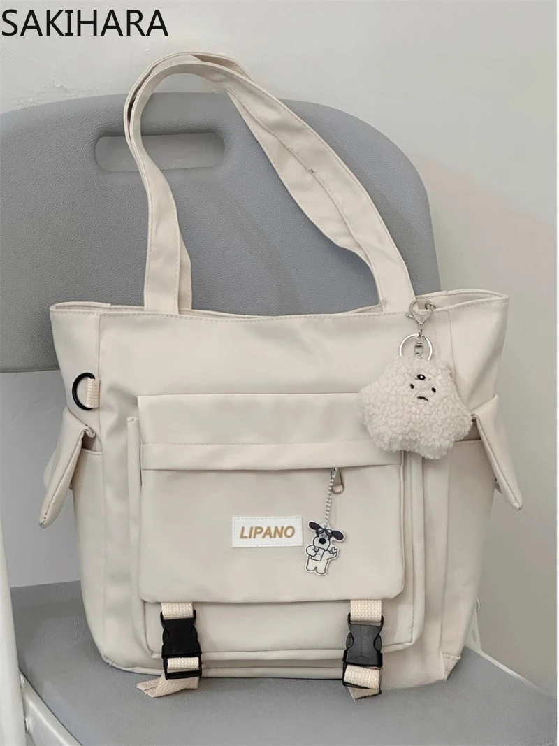 

Модные Повседневные универсальные вместительные сумки через плечо, мягкие однотонные студенческие корейские модные милые большие женские сумки Y2K