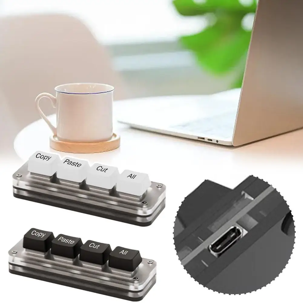 4 клавиши, копия, вставка, вырезать все пользовательские клавиатуры, мини программируемая клавиатура, макро, клавиши, механический экспресс, A V, игровая X C клавиатура U1p0