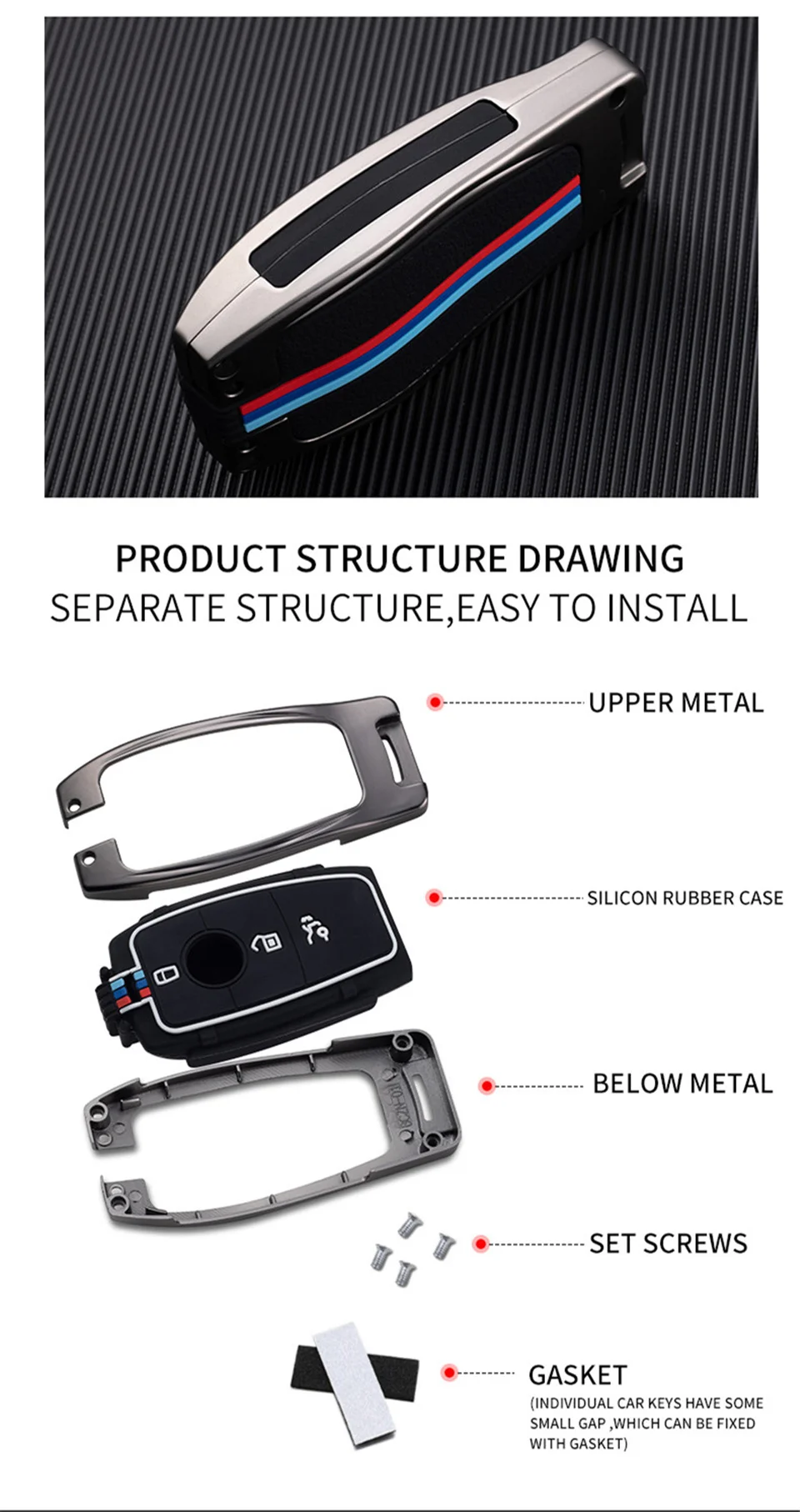Portachiavi in lega di zinco per auto portachiavi per Mercedes Benz A C E classe S W221 W177 W205 W213 accessori per auto-Styling - S10d3ae09d1af4ebeacb8efcb2b43f5fdJ