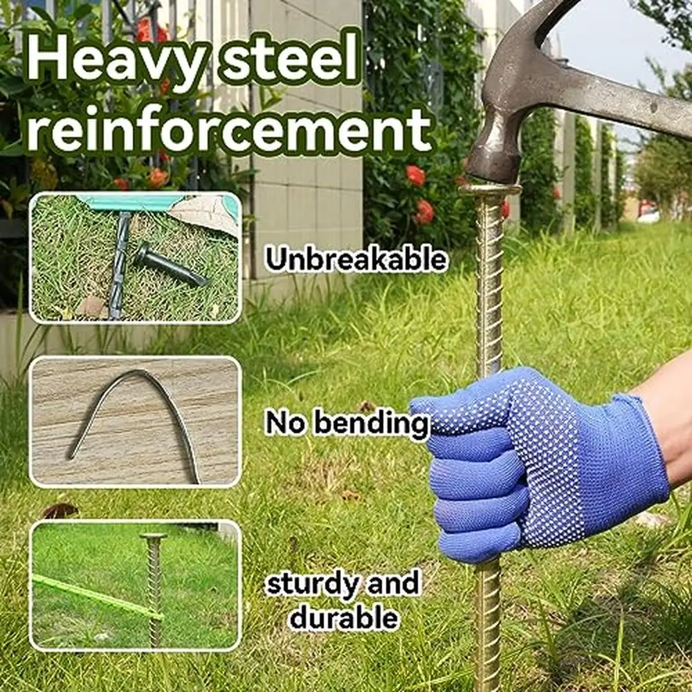 23-Inch Galvanized Steel Rebar Stakes 1/2" Diameter Heavy Duty Anchors Speed Bump Wheel Stop Tent Ground Asphalt Ultra Humanized