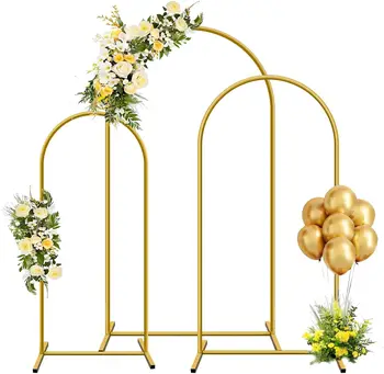 Gold Metal Arch Backdrop Stand 1
