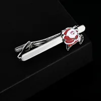 Creative Alloy Santa Claus Design Cufflinks Tie Clip Set for Men's Personalized Christmas Holiday Gift New Year Shirt Ornament 5