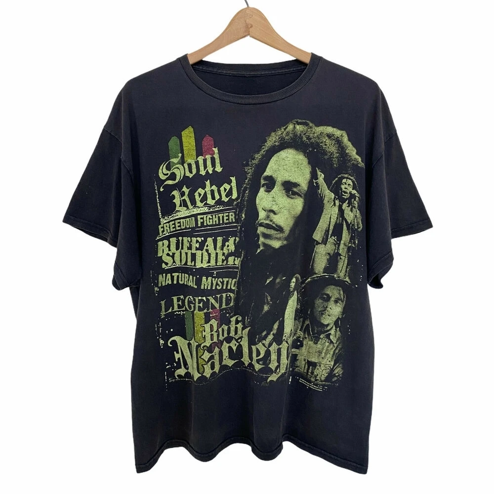 

Vintage Bob Marley T Shirt Men’S Size Xl Black Zion Rootswear Soul Rebel Legend