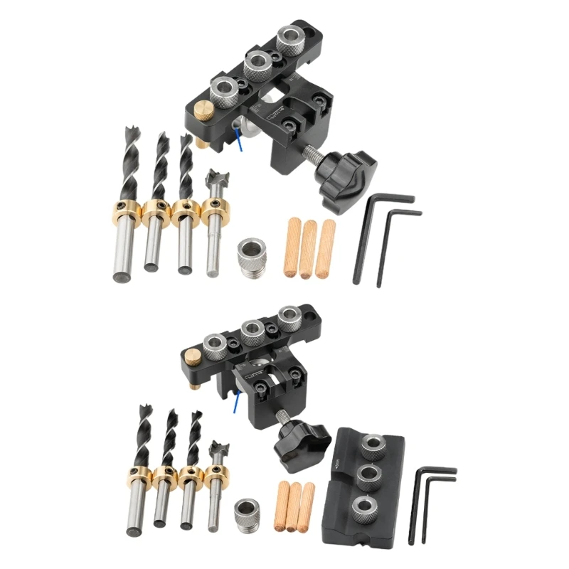

3 in 1 Woodworking Dowelling Jig Adjustable Drilling Guide Puncher