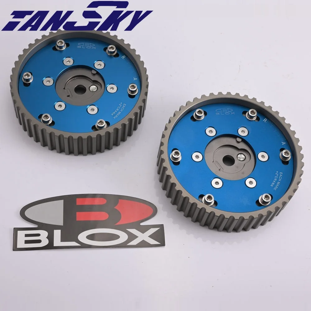 TANSKY-2Pcs Aluminium Upgrade Engine Cam Gear Sprocket Billet Blox Anodized Blue For BMW E30 E36 318I TK-CGBMW