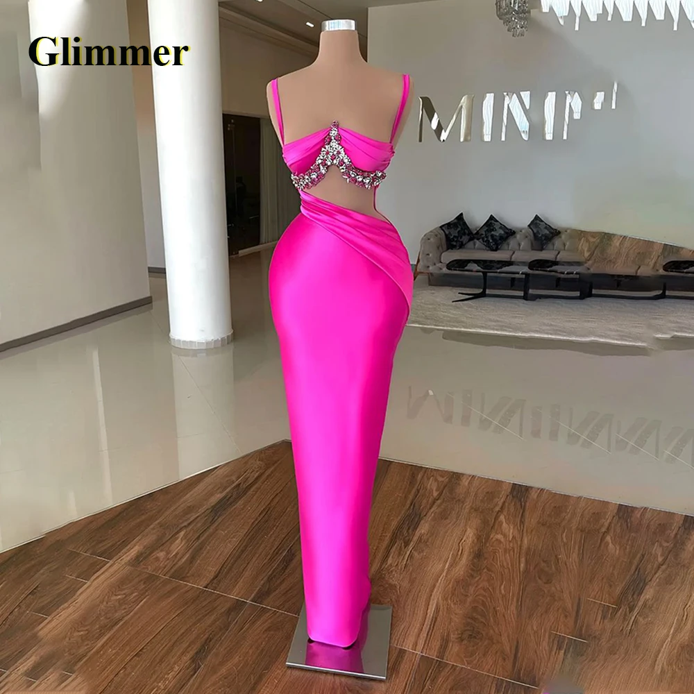 

Glimmer Sexy Trumpet Prom Dresses Sweetheart Rhinestones Sleeveless Backless Pleat Satin Vestidos De Festa Made To Order