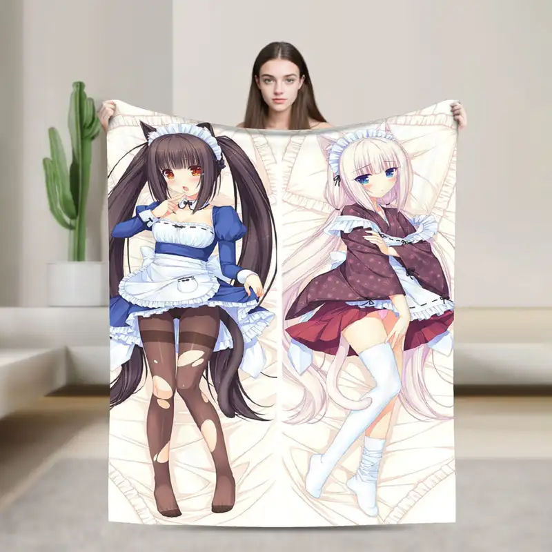 Shigure Minaduki and Fraise Nekopara Anime Blanket  Flannel Funny Soft Throw Blankets for Bed Sofa Autumn/Winter - Image 21