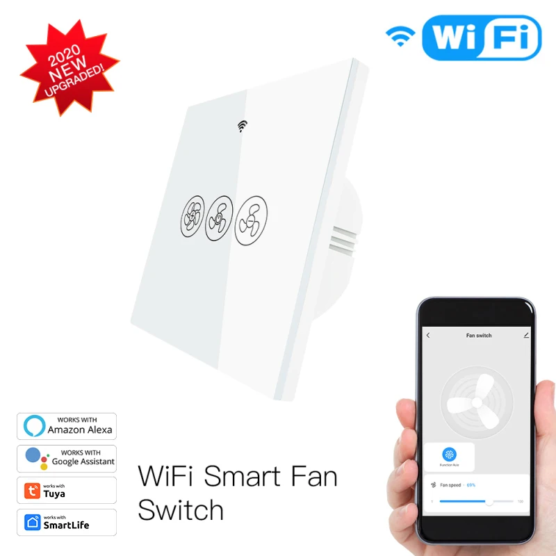 Description Picture 5 of itemWiFi RF433 Smart Ceiling Fan Switch Smart Life/Tuya App 2/3 Way control Wireless Remote Control Works with Alexa and