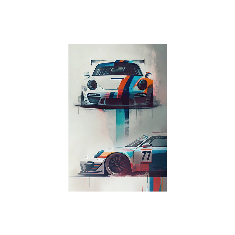 Retro Sports Car 911 Graffiti Canvas Painting Classic F40 Watercolor Poster Fashion Luxury Racing Wall Art Game Room Home Decor image 14