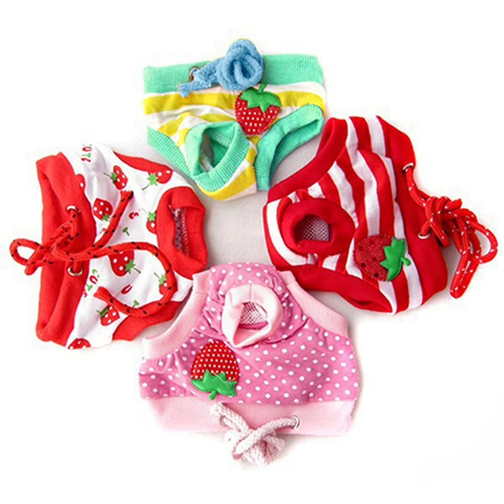 Dog Diapers Pet Diapers Dog Nappies Pet Dog Diaper Cute Fruit Print Dog Shorts Puppy Sanitary Physiological Pants Washable Female Panties Underwear Briefs