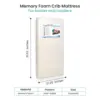 My  Foam Crib Mattress, Breathable Crib Mattress with Removable and Waterproof Cover, Hypoallergenic, Standard Size, 51.63" L x 2