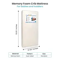 My  Foam Crib Mattress, Breathable Crib Mattress with Removable and Waterproof Cover, Hypoallergenic, Standard Size, 51.63" L x 2