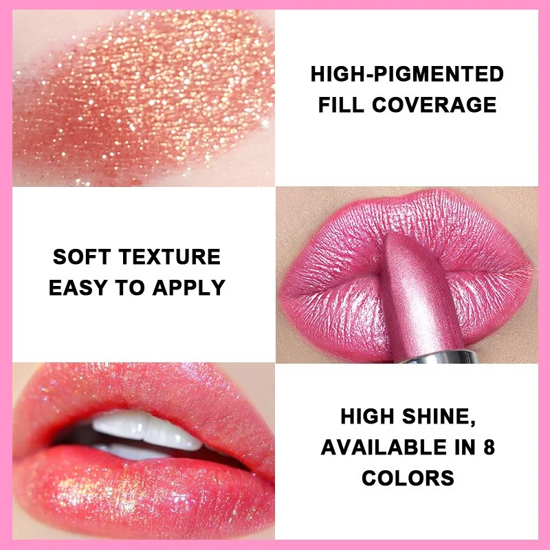 Diamond Pearlescent Lipstick Velvet Matte Long Lasting Waterproof_voghion.com