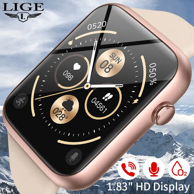 Relógio Inteligente LIGE Masculino, Chamada Bluetooth, Assistente de Voz, Apagar Rapidamente Mensagens, GPS, Distância Esportiva Smartwatch, 1.83