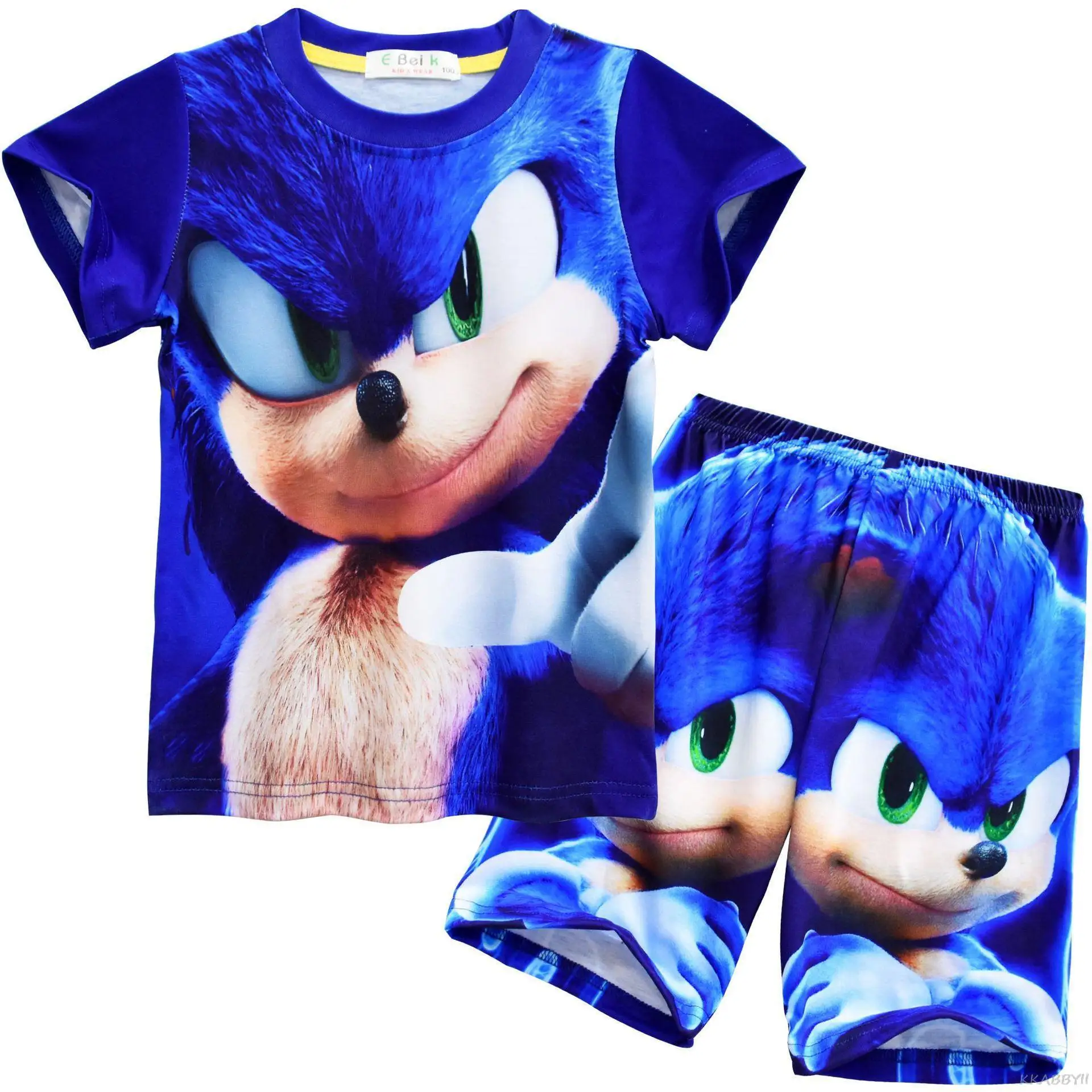 thumbnail image 1 of Conjunto de pijamas de Sonic para niños, ropa de dormir de verano para bebés y niñas con dibujos animados, 1 of 4