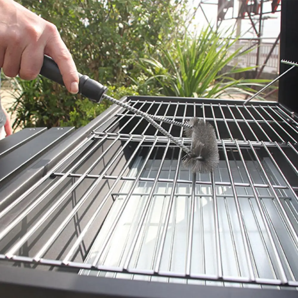 Kitchen Accessories BBQ Grill Barbecue Kit Cleaning Brushes Stainless Steel Bristles Cooking BBQ Barbecue Grill Wire Brushes