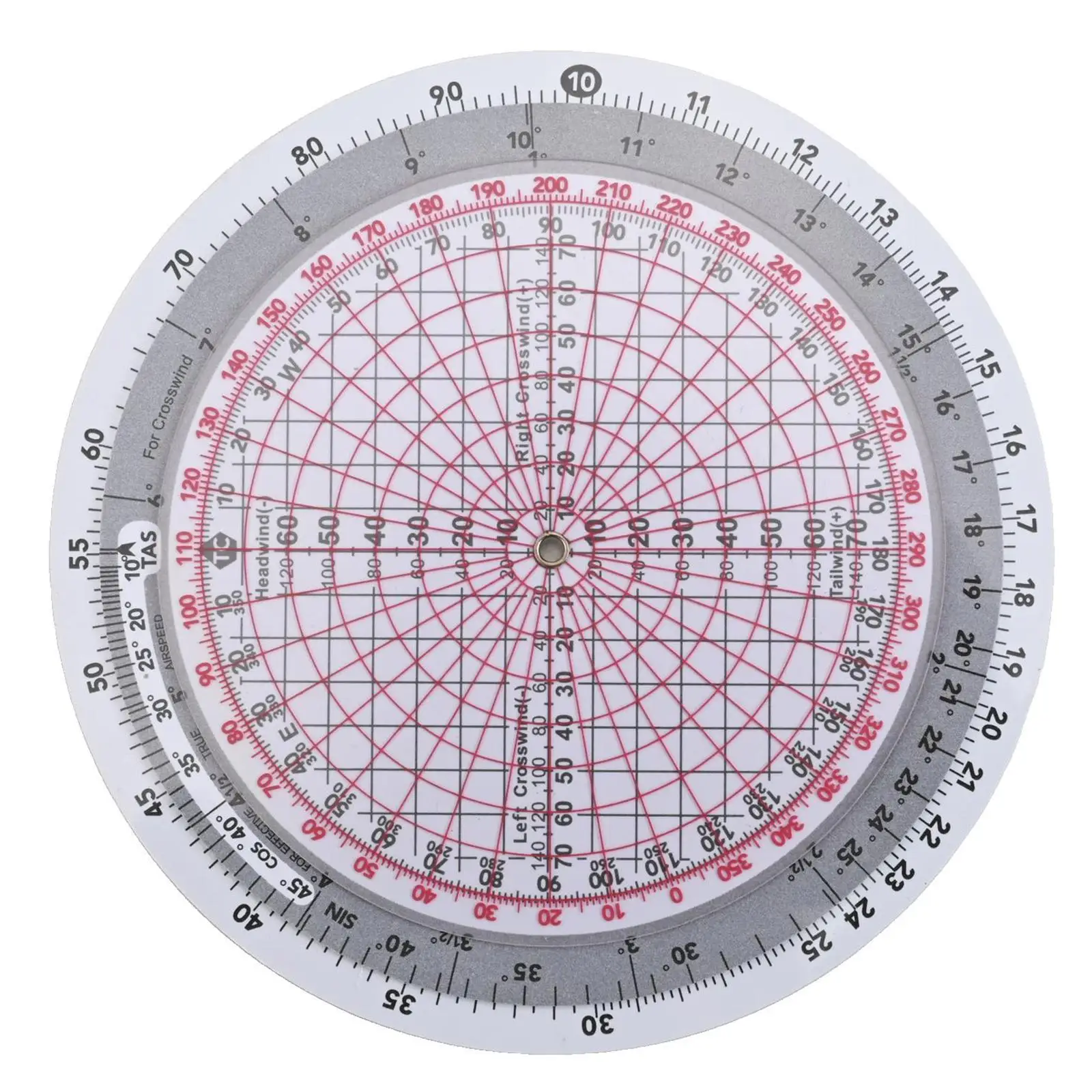 Aviation Navigation Circular Flight Computer and Plotter Slide Rule