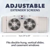 8.5" Twin Window Fan Reversible Airflow 3 Speeds Remote Control Thermo Fit Double Hung Vertical Slider Casement Windows Easy LED 6