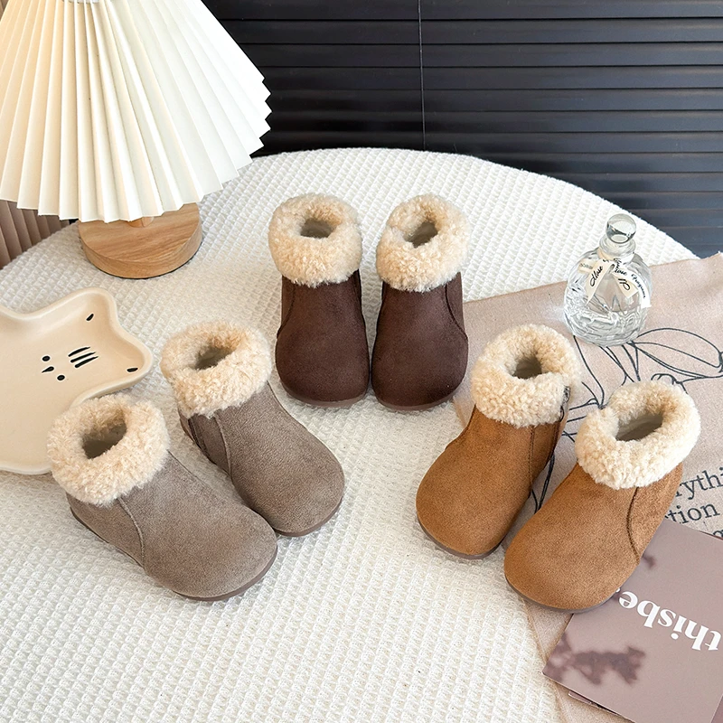 Girls Soft Sole Anti Slip Ankle Boots Winter Casual Shoes