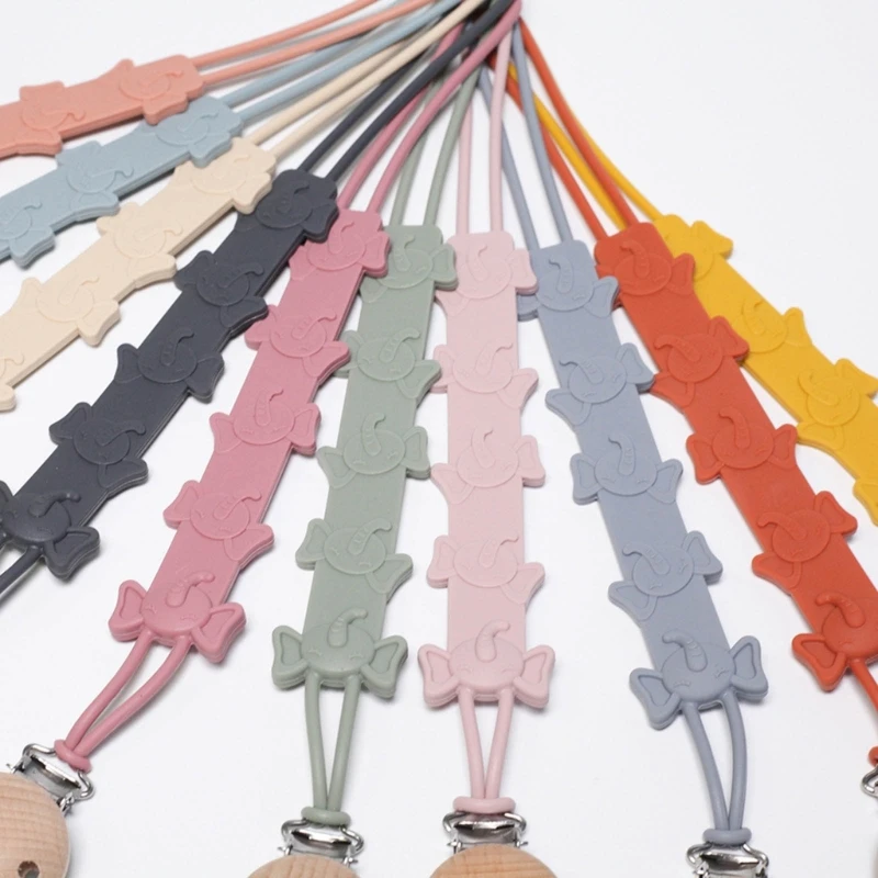 

Teether Chain Silicone Baby Pacifier Clip Strap Portable Nipple Holder