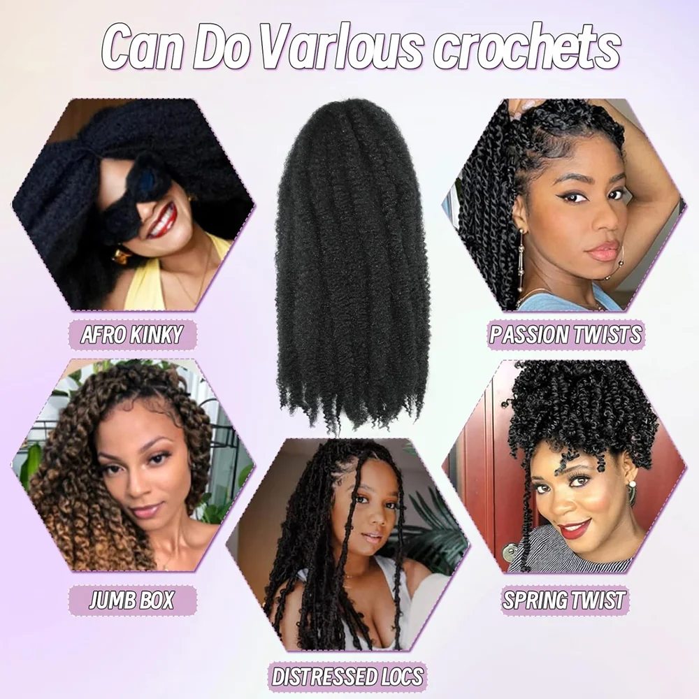 Synthetic Marley Hair 18 Inch Marley Twist Hair Twist Marley Braiding Hair for Faux Locs Crochet Hair Extensions 24strands/Pack