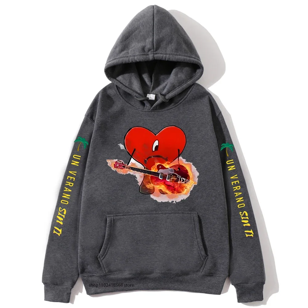 

Bad Bunny Hoodies UN VERANO SIN TI Graphic Sweatshirts Music Album Print Pollvers Unisex Men/WomenHip Hop Streetwear Oversized