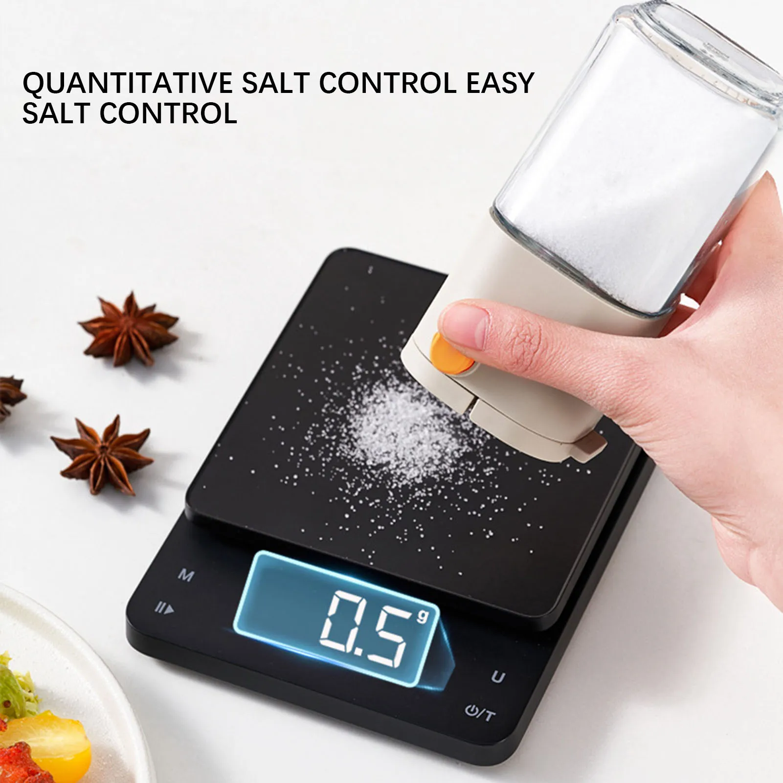 Seasoning Box 180ml Quantitative Salt Shaker Dustproof Metering Press Type